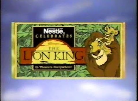 NESTLE’S THE LION KING CHOCOLATE BAR 90’S COMMERCIAL